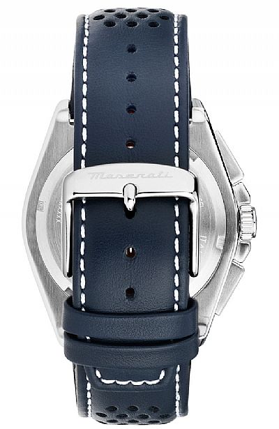 MASERATI Velocita Chronograph Blue Leather Strap R8871652001